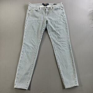Lucky Brand Jeans Vintage Charlie White/Blue Stripe Size 8/29 Low Waist